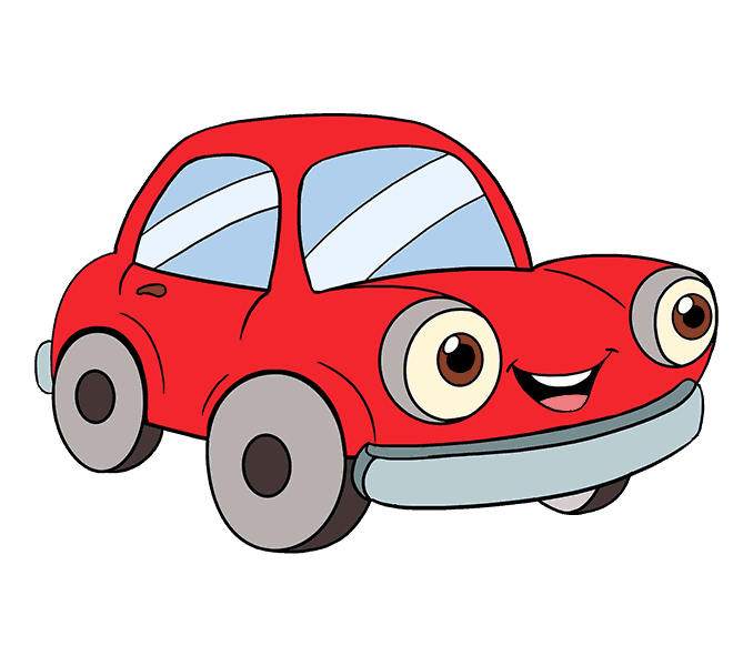 How to Draw a Cartoon Car  Cartoon car drawing Car cartoon Elementary  drawing